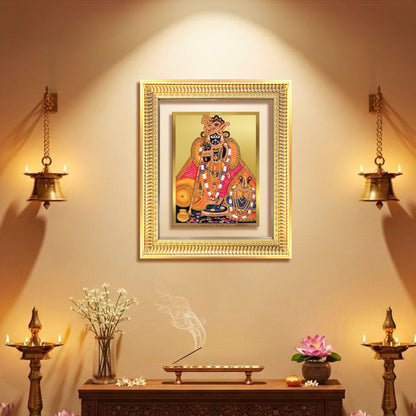 Diviniti 24K Gold Plated Banke Bihari Ji (Classic) Divine Wall Frame for Home Mandir & Office Decor | Luxury Spiritual Gift