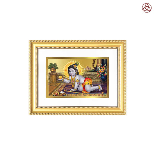 Laddu Gopal | Bal Krishna Wall Photo Frame in 24K Gold Plated Foil