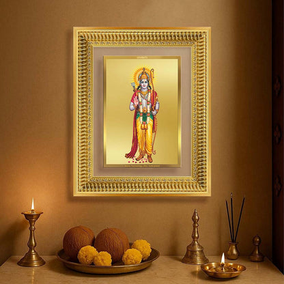 Diviniti 24K Gold Plated Ram Ji (Classic) Divine Wall Frame for Home Mandir & Office Decor | Luxury Spiritual Gift