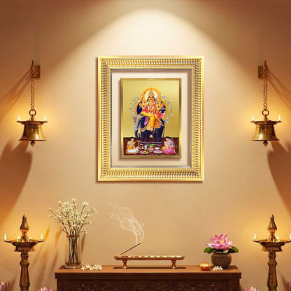 Diviniti 24K Gold Plated Vishvakarma (Classic) Divine Wall Frame for Home Mandir & Office Decor | Luxury Spiritual Gift