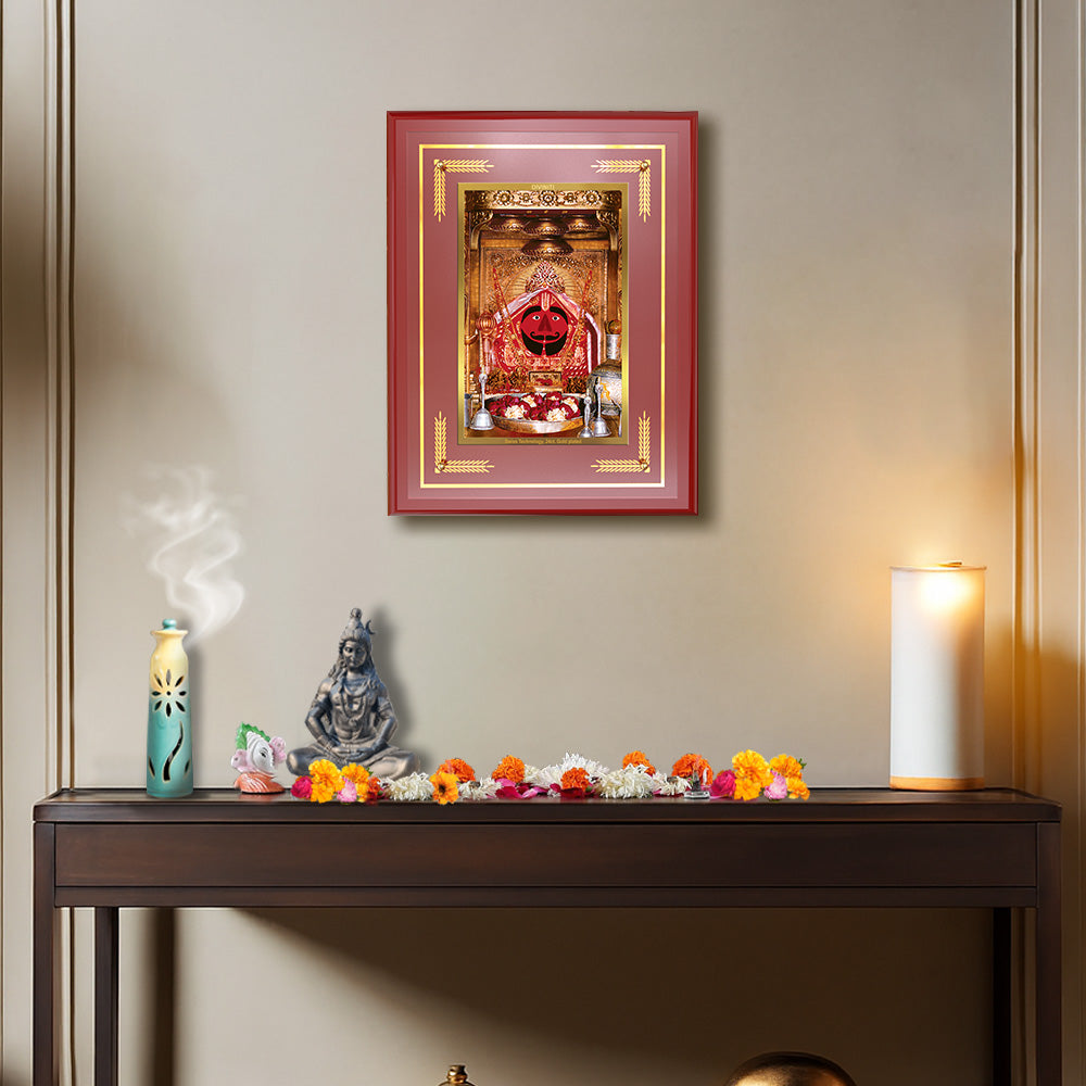 Diviniti Salasar Balaji (Hanuman Ji) Wall Photo Frame in 24K Gold Plated Foil | Strength, Protection & Divine Blessings