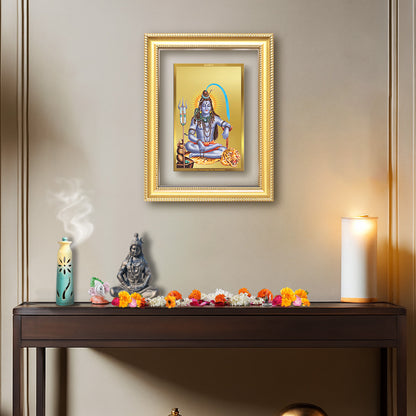 Diviniti 24K Gold Plated Shiva (Classic) Divine Wall Frame for Home Mandir & Office Decor | Luxury Spiritual Gift
