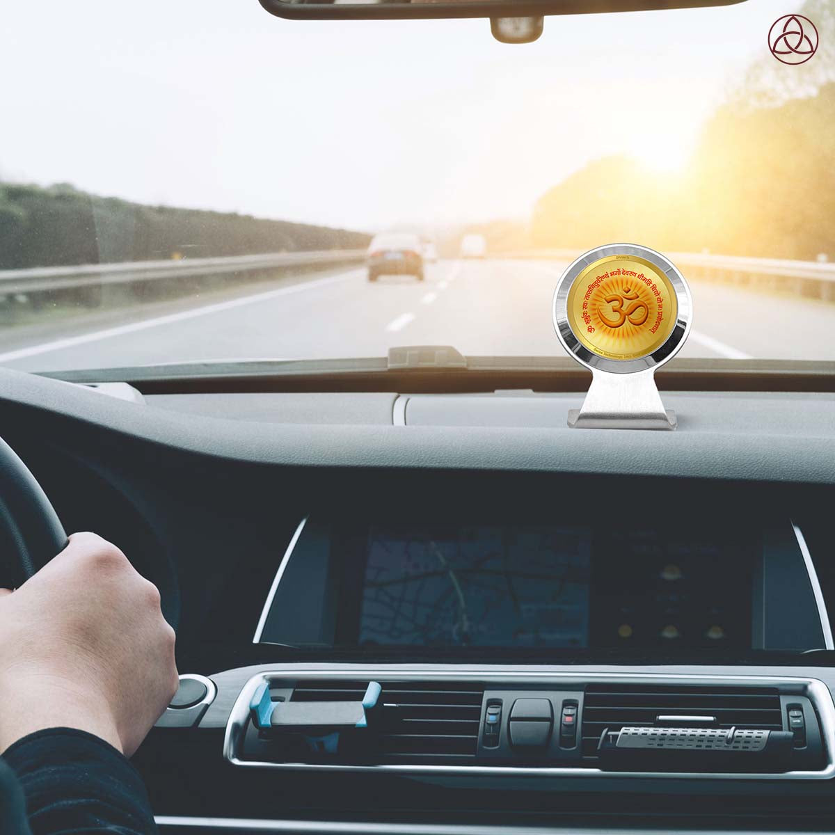 Om & Gayatri Mantra | Sacred Symbols & Chant | Divine Spiritual Energy For Tabletop Frame in 24K Gold Plated Foil