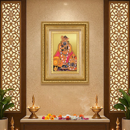 Diviniti 24K Gold Plated Banke Bihari Ji (Classic) Divine Wall Frame for Home Mandir & Office Decor | Luxury Spiritual Gift