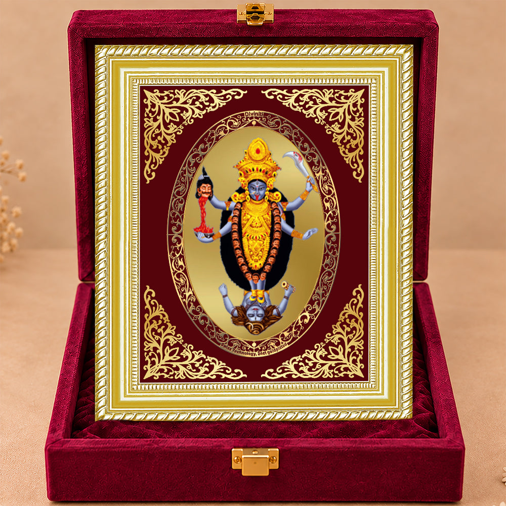 24K Gold-Plated Maa Kali Frame | Premium Gift Box | 26x20 CM