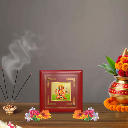 Panchmukhi Hanuman | Five-Faced Hanuman 24K Gold Plated Divine Photo Frame for Home Décor, Tabletop & Office | Blessings of Protection, Strength & Courage (MDF1A)