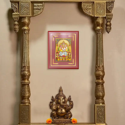 Diviniti 24K Gold Plated Lord Kuber Blessing Tabletop Photo Frame | Wealth, Prosperity & Divine Abundance