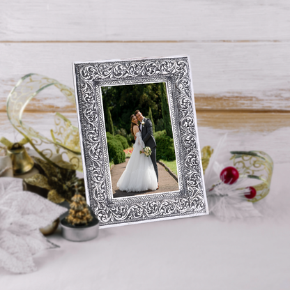 Pure Silver Vintage Photo Frame Rectangle Design (17x22 cm 257g)