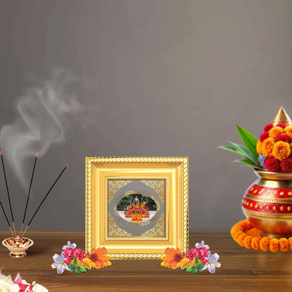 Mata Ka Darbar | Divine Goddess Durbar Royal Tabletop Photo Frame in 24K Gold Plated Foil