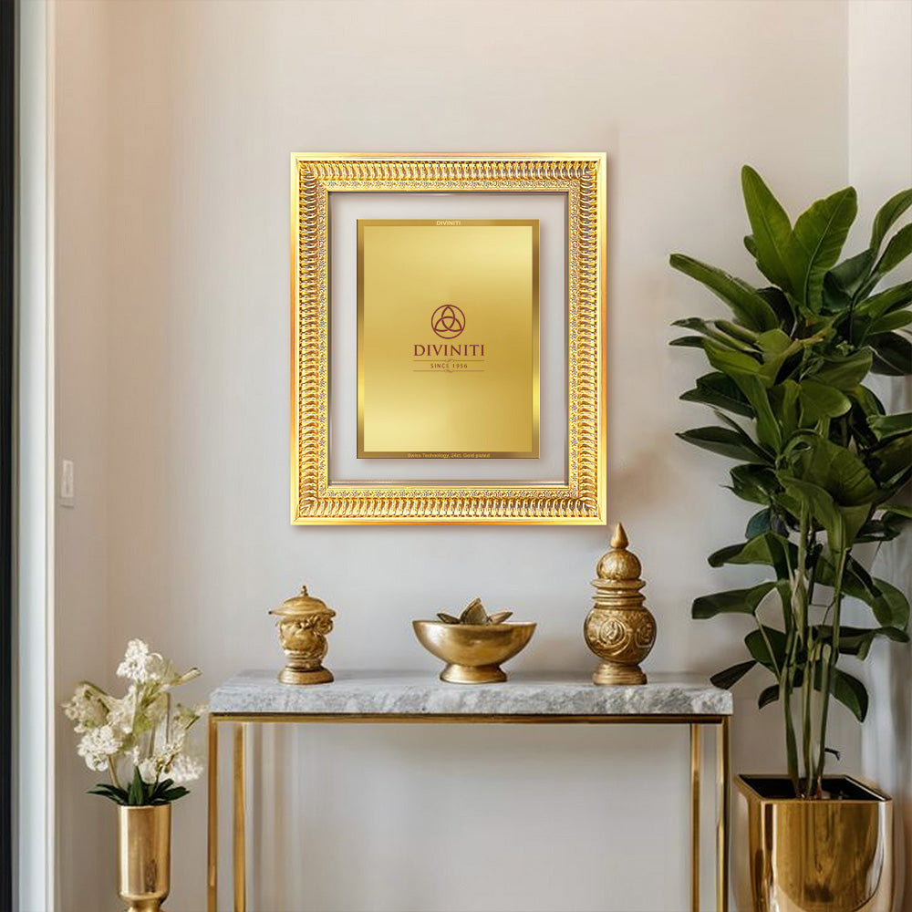 Diviniti Double Glass Frame Personalised Wall Photo Frame in 24K Gold Plated Foil | DG-022-S4