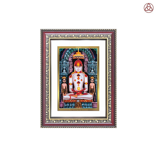 Lord Adinath | Adishwara Tirthankara Rishabhanatha for Wall & Tabletop Photo Frame in 24K Gold Plated Foil
