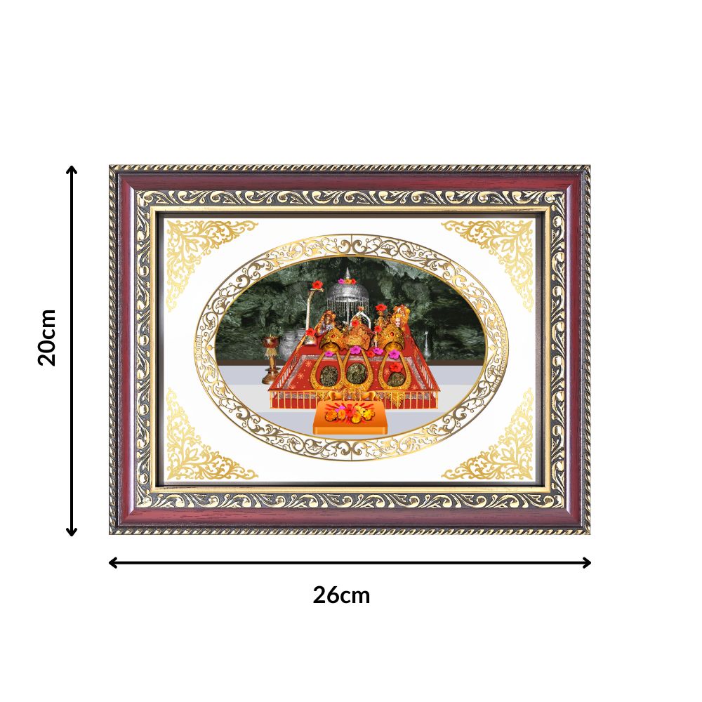 Mata Ka Darbar (Vaishno Devi) | Divine Shakti Wall & Tabletop Royal Photo Frame in 24K Gold Plated Foil