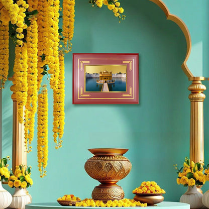 Diviniti 24K Gold Plated Golden Temple Blessing Tabletop Photo Frame | Peace, Faith & Divine Grace