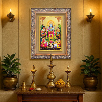 Diviniti 24K Gold Plated Satyanarayan (Classic) Divine Wall Frame for Home Mandir & Office Decor | Luxury Spiritual Gift