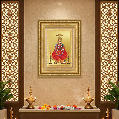 Diviniti 24K Gold Plated Khatu Shyam (Classic) Divine Wall Frame for Home Mandir & Office Decor | Luxury Spiritual Gift