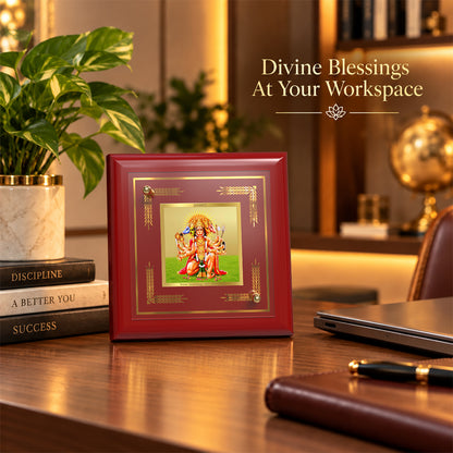 24K Gold-Plated Panchmukhi Hanuman MDF Frame | Premium Gift Box | 10x10 CM