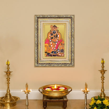 Diviniti 24K Gold Plated Banke Bihari Ji (Classic) Divine Wall Frame for Home Mandir & Office Decor | Luxury Spiritual Gift