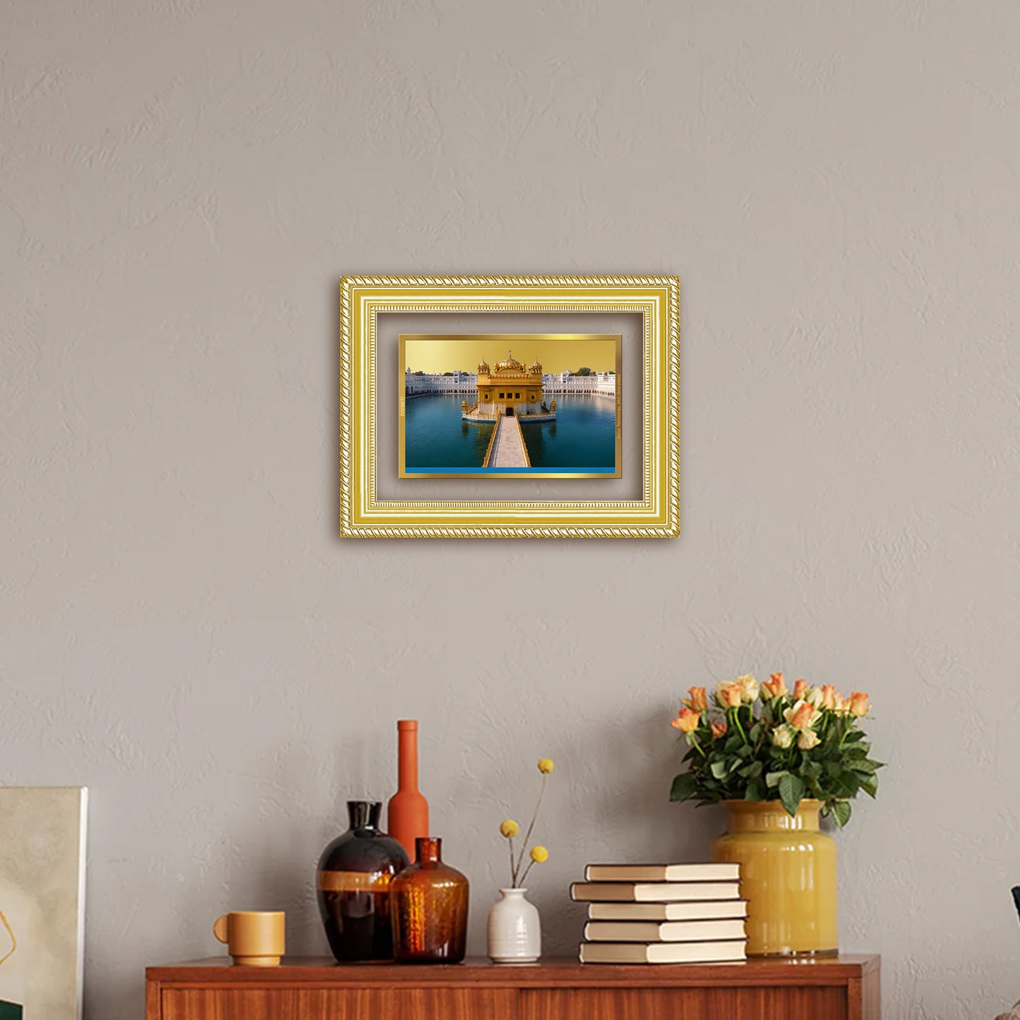 Diviniti 24K Gold Plated Golden Temple (Classic) Divine Wall Frame for Home Mandir & Office Decor | Luxury Spiritual Gift