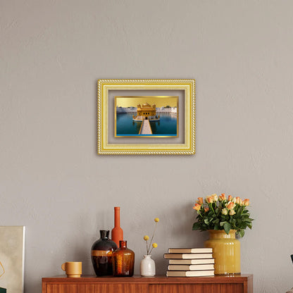 Diviniti 24K Gold Plated Golden Temple (Classic) Divine Wall Frame for Home Mandir & Office Decor | Luxury Spiritual Gift