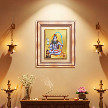 Diviniti 24K Gold Plated Shiva (Classic) Divine Wall Frame for Home Mandir & Office Decor | Luxury Spiritual Gift