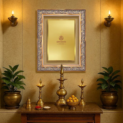 Diviniti Double Glass Frame Personalised Wall Photo Frame in 24K Gold Plated Foil