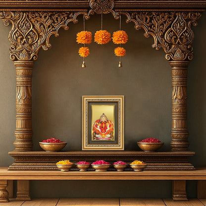 Diviniti 24K Gold Plated Siddhi Vinayak (Classic) Divine Wall Frame for Home Mandir & Office Decor | Luxury Spiritual Gift