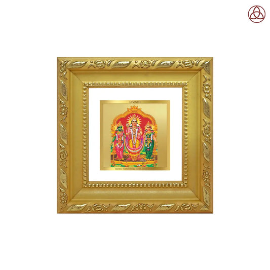 Lord Murugan with Valli | Divine Union Tabletop Frame in 24K Gold Plated Foil