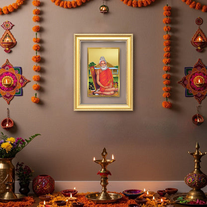 Diviniti 24K Gold Plated Baba Lokenath (Classic) Divine Wall Frame for Home Mandir & Office Decor | Luxury Spiritual Gift