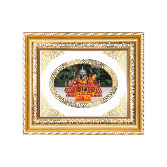 Mata Ka Darbar Divine Vaishno Devi Sacred Shakti & Blessings Royal Tabletop Frame in 24K Gold Plated Foil