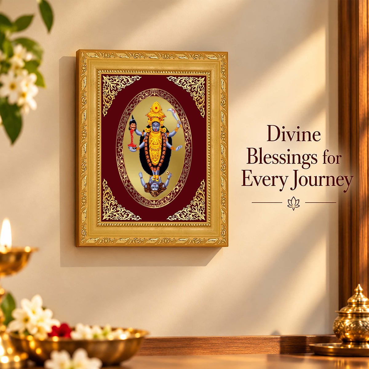 24K Gold-Plated Maa Kali Frame | Premium Gift Box | 21.5x17.5 CM