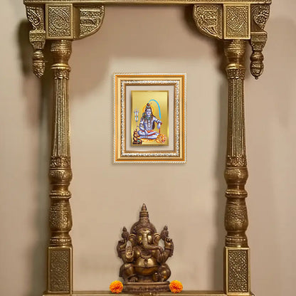 Diviniti 24K Gold Plated Shiva (Classic) Divine Wall and Table Top Frame for Home Mandir & Office Decor | Luxury Spiritual Gift