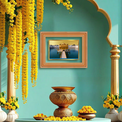 Diviniti 24K Gold Plated Golden Temple (Classic) Divine Wall Frame for Home Mandir & Office Decor | Luxury Spiritual Gift