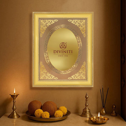 Diviniti Double Glass Frame Personalised Wall Mount Photo Frame in 24K Gold Plated Foil