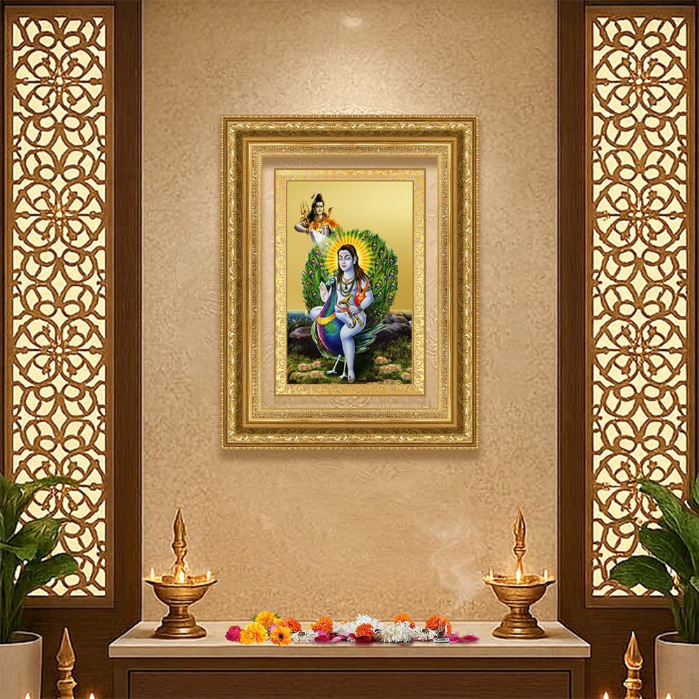 Diviniti 24K Gold Plated Baba Balak Nath Divine Wall Frame for Home Mandir & Office Decor | Luxury Spiritual Gift