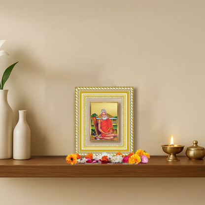 Diviniti 24K Gold Plated Baba Lokenath Divine Table Top Frame for Home Mandir & Office Decor | Luxury Spiritual Gift
