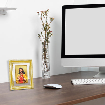 Diviniti 24K Gold Plated Jesus Christ (Classic) Divine Wall and Table Top Frame for Home Mandir & Office Decor | Luxury Spiritual Gift