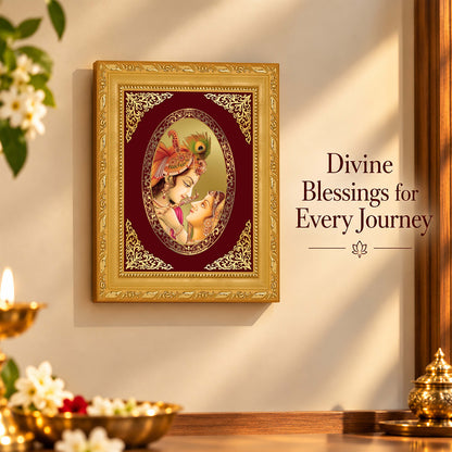 24K Gold-Plated Radha Krishna Frame | Premium Gift Box | 21.5x17.5 CM