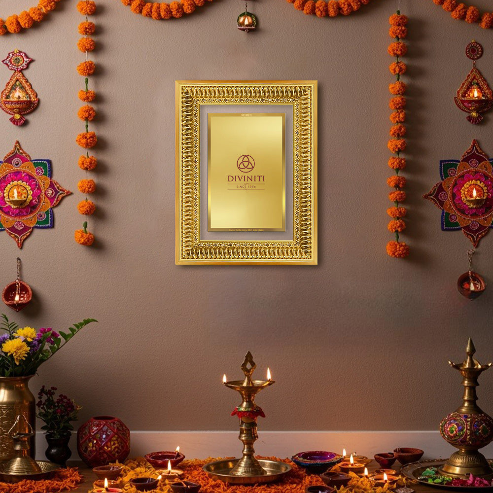 Diviniti Double Glass Frame Personalised Wall Photo Frame in 24K Gold Plated Foil
