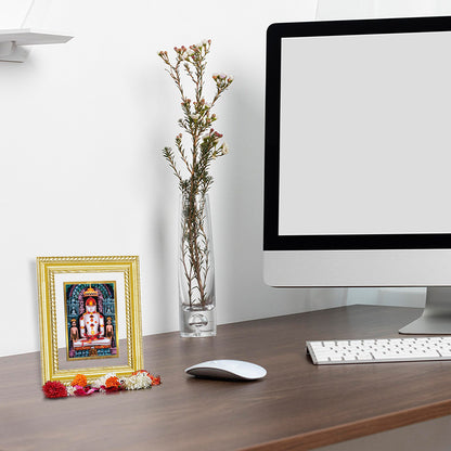Diviniti 24K Gold Plated Adinath Divine Wall and Table Top Frame for Home Mandir & Office Decor | Premium Jain Spiritual Gift