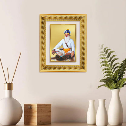 Diviniti 24K Gold Plated Baba Deep Singh Sacred Sikh Wall Frame for Home Decor & Office Ambiance | Premium Spiritual Gift