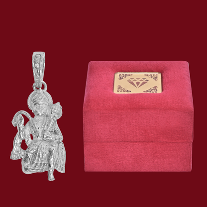 DIVINITI 925 Pure Silver Hanuman Pendant for Men, Women & Kids Divine God Pendant for Birthday, Anniversary, Special Occasion Gift (2.2x1.2 cm, 7g)
