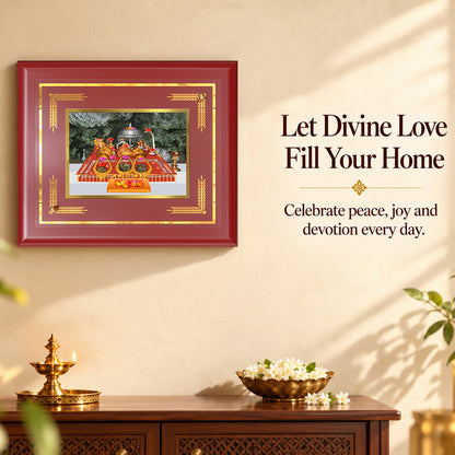 24K Gold-Plated Vaishno Devi Mata Darbar MDF Frame | Premium Gift Box | 35x27 CM