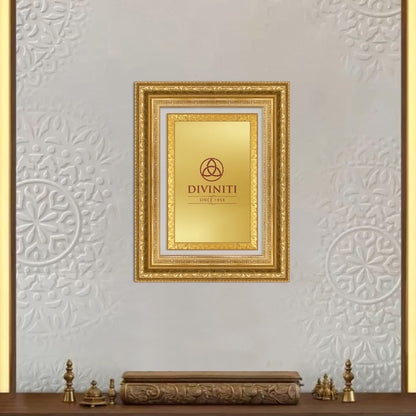 Diviniti Double Glass Frame Personalised Wall Mount Photo Frame in 24K Gold Plated Foil