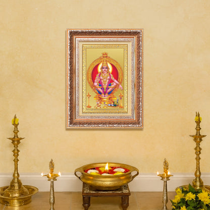 Lord Ayyappan | Hariharan for Wall Mount Photo Frame in 24K Gold Plated Foil