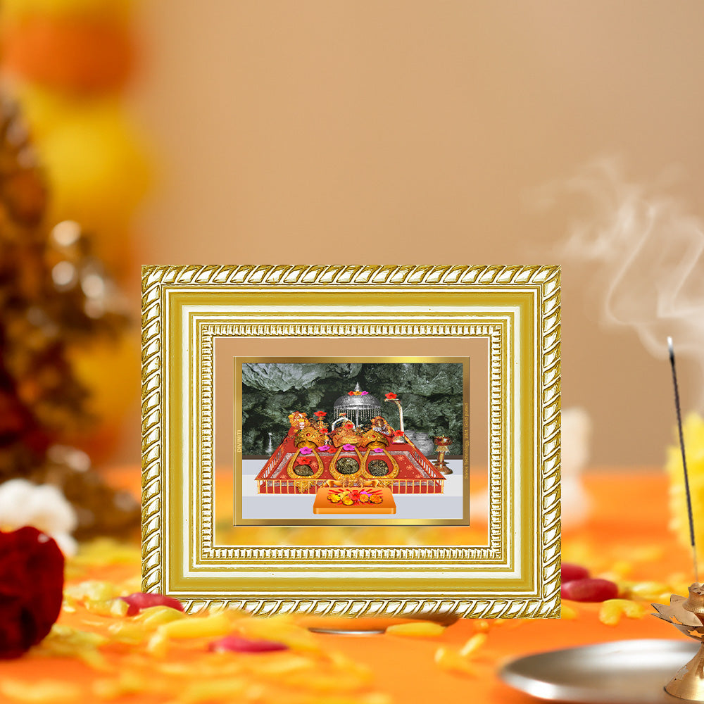 Diviniti 24K Gold Plated Mata Ka Darbar Divine Table Top Frame for Home Mandir & Office Decor | Luxury Spiritual Gift