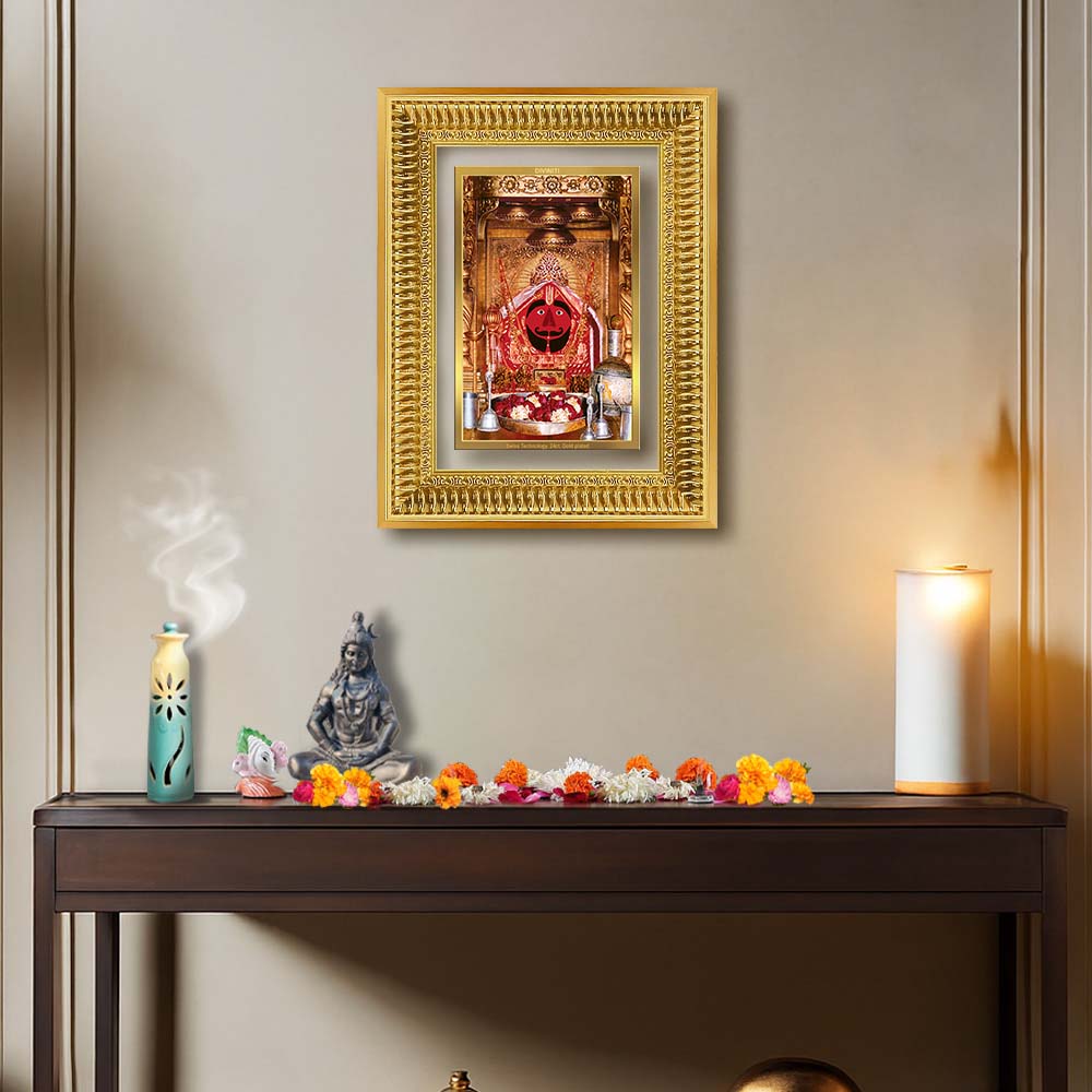 Diviniti 24K Gold Plated Salasar Balaji (Classic) Divine Wall Frame for Home Mandir & Office Decor | Luxury Spiritual Gift
