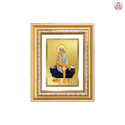 Sai Baba of Shirdi | Saint of Faith & Compassion Wall & Tabletop Photo Frame in 24K Gold Plated Foil