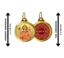 Load image into Gallery viewer, Diviniti 24K Double sided Gold Plated Pendant Hanuman &amp; Yantra|22 MM Flip Coin (1 PCS)