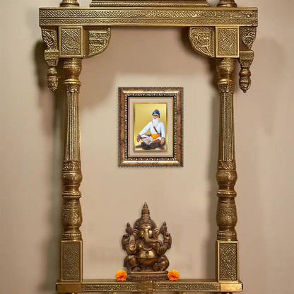 Diviniti 24K Gold Plated Baba Deep Singh Sacred Sikh Wall and Table Top Frame for Home Decor & Office Ambiance | Premium Spiritual Gift