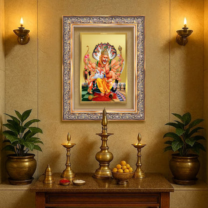Diviniti 24K Gold Plated Narasimha (Classic) Divine Wall Frame for Home Mandir & Office Decor | Luxury Spiritual Gift